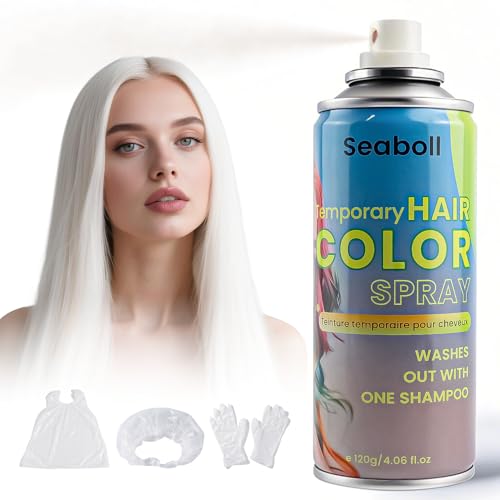 White Hair Spray, color temporal para cabello 4.06 oz