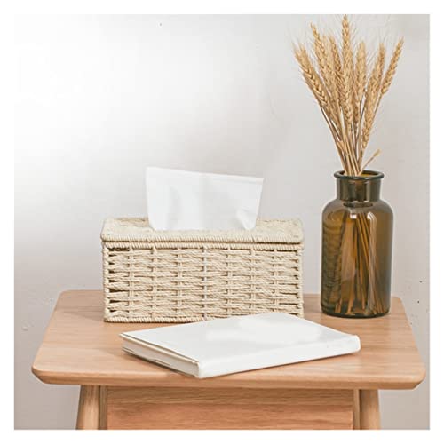 FRINZA Caixa de lenços de vime estojo de guardanapo vintage capa de recipiente de armazenamento para