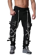 Superior Material: Made of pure cotton, men's cargo trousers are incredibly comfortable and breathable, making the cargo pants men ideal for both daily wear and outdoor sports. Multiple Pockets:The men’s gothic pants feature 4 pockets totally includi...