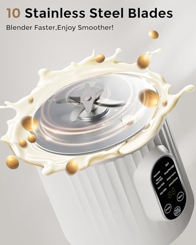Image of Kuhuz 32oz Automatic Nut Milk Maker Machine For Homemade Almond,Soybean,Oat,Coconut Plant Based & Non-Dairy Beverages,12H Time Delay /Self-Cleaning /Keep Warm,White
