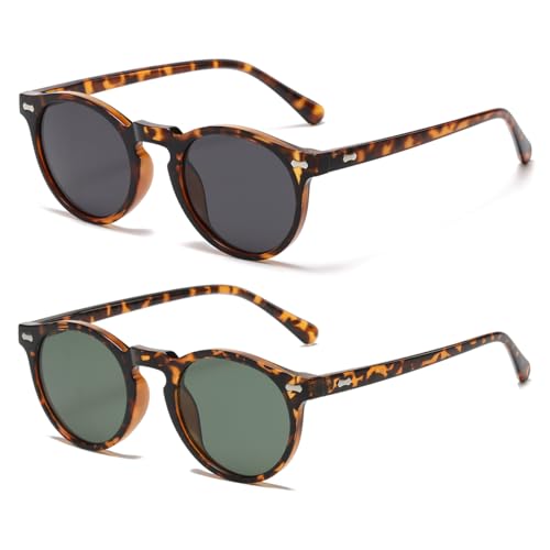 Image of JOVAKIT Vintage Kids Polarized Sunglasses for Girls Boys Age 2-9, Round Sun Glasses for Children UV400 Protection