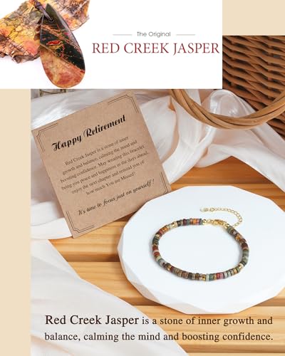 FYUKISS Retirement Gifts for Women, Inspirational Natural Stone Bracelet Retirement Gifts for Coworkers, Friends, Teachers3