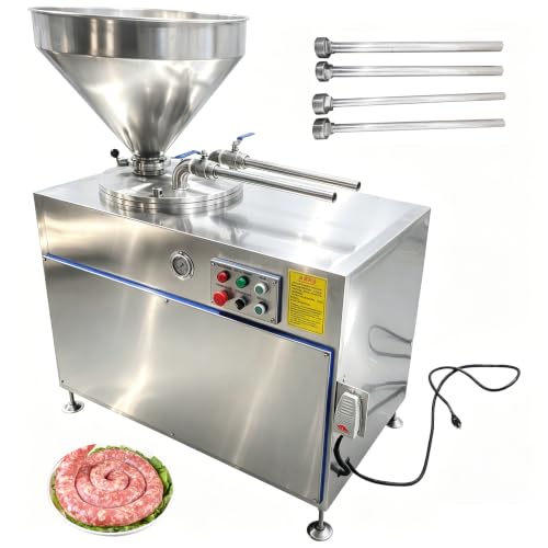 EQCOTWEA 110V Stainless Steel Hydraulic Automatic Sausage Filling Machine