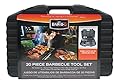 Mr. Bar-B-Q 94069Y 20 Piece BBQ Grill Set | The Ultimate Barbeque Grill Tool Set | Rugged Plastic Storage Case | 20 Individual Pieces | Extra Sturdy Stainless Steel Tools, Black/Silver