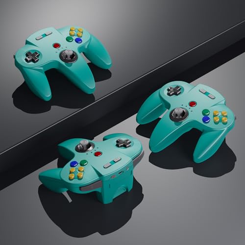 Image of SAFFUN Wireless N64 Controller Made for Switch 1 & 2, N64 Console, (Cyan)
