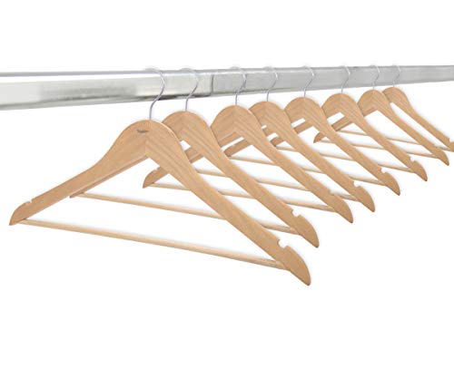 Cabide De Madeira Marfim Gancho Cromado 20 un