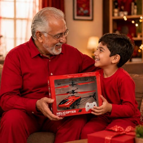 Image of Flying Helicopter Palm Sensing Flying Helicopter Flying for Kids, Girls, Boys, Children I Small Size I Pack of 1 I (Red Colour)