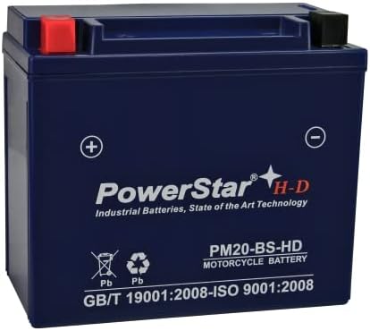 PowerStar PM20-BS-HD Heavy Duty Replacement Battery for YTX20-BS ATV Battery for Arctic Cat 700cc 700H1