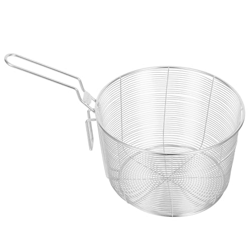 Toyvian Colador de Acero Inoxidable 304 para Fideos y Pasta, Colador de Cocina Doméstico de 18 Cm, Cuchara Coladora de Malla Fina para Escurrir Alimentos y Aceite, Utensilio para Hogar