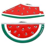 Mikinona Broches para Ropa Mujer Pack de 2 Piezas Diseño de Sandía en Aleación de Zinc, Accesorio Decorativo y Fácil de Usar para Bufandas y Cárdigans