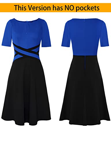 VFSHOW Womens Elegant Front Zipper Crisscross Waist Slim Wear to Work Business Office A-Line Dress3