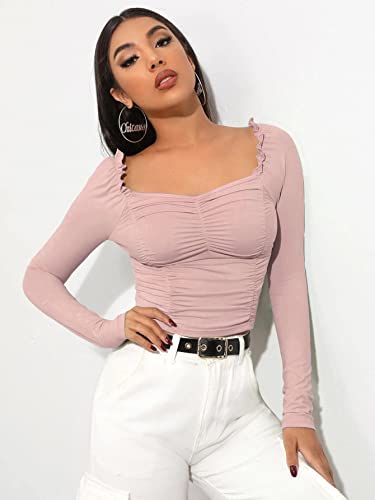 Image of Shasmi Women's Shirt | Sweat Heart Neck | Full Sleeve | Regular Fit | Elegant Design Stylish & Comfortable | All-Day Comfort | Perfect for Formal, Casual (Tank Top)