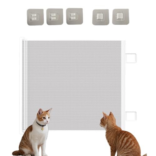 Puerta retráctil | Barrera de puerta retráctil para perros y gatos | Protector de valla de seguridad para puertas de casa al aire libre, escaleras, descanso para bebés, niños y cachorros