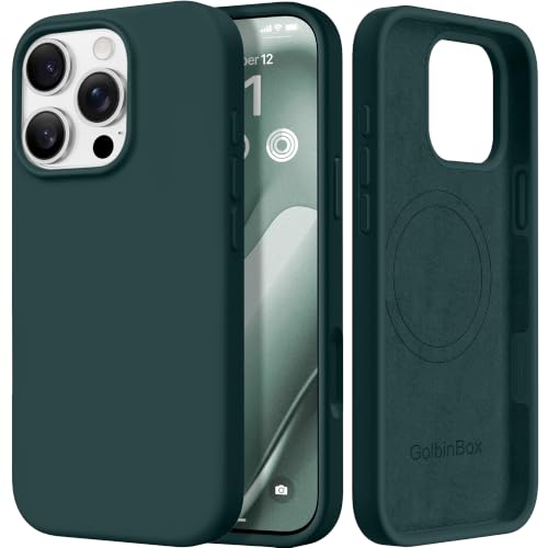 Image of GolbinBox Magnetic for iPhone 16 Pro Case, Silicone Cover, Olive Green