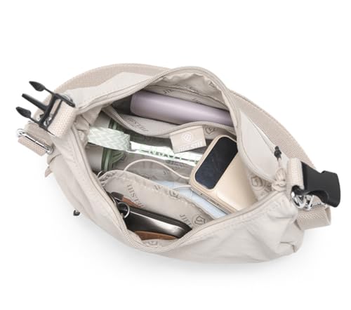 Bolso Hobo Pequeño de Nylon Negro para Mujer miniatura 4