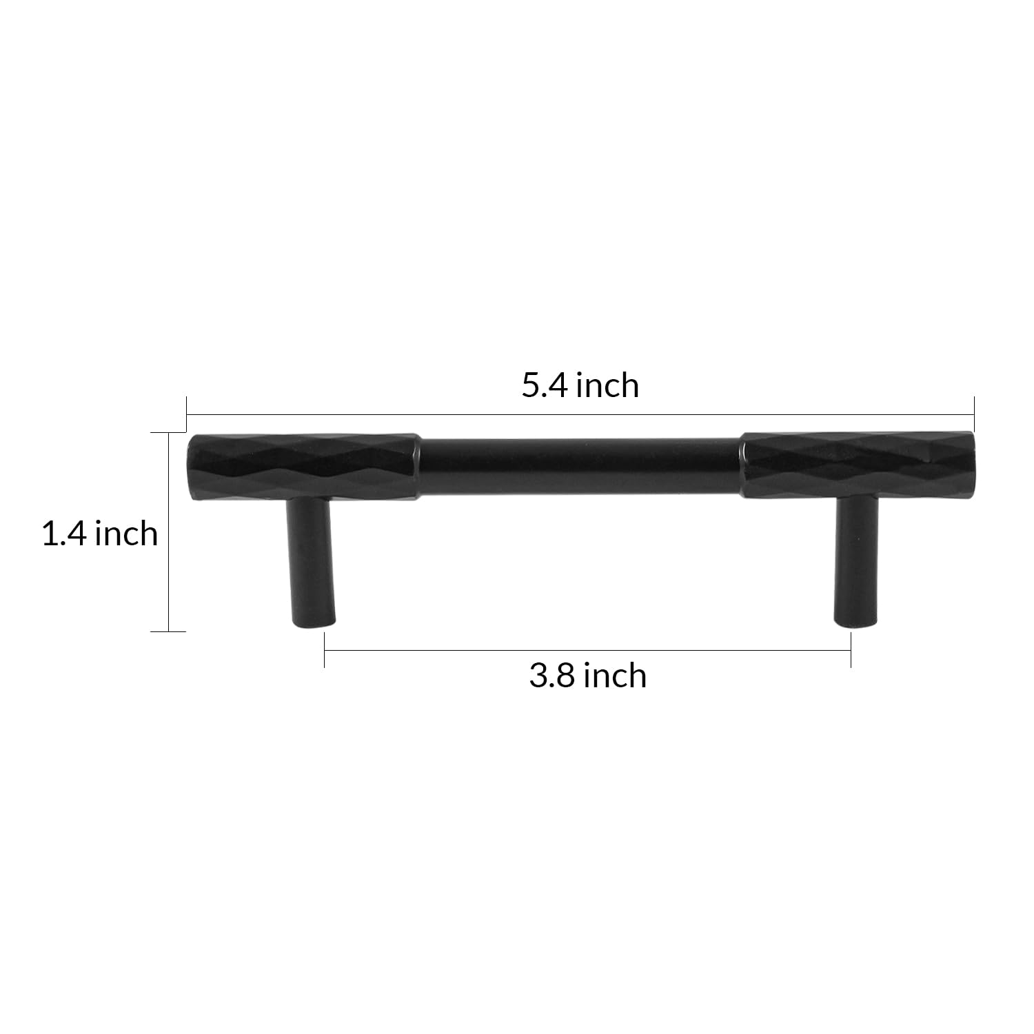 Doroom 8 Stück 14,7 cm massive Stangengriffe Schubladengriffe Schrank Küche Möbel Kleiderschrank Kommode Ziehen Heavy Duty Hardware, Mattschwarz, M