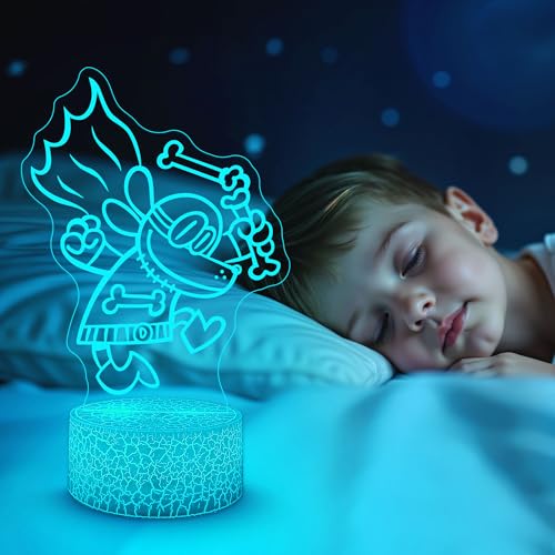 Image of Officially Licensed Dog Man Night Light - The Bark Knight LED Glow Light with Removable 7 Colors Base, Kids Bedroom Decor Bedside Lamp, Night Light for Kids, Christmas Birthday Gifts for Boys & Girls