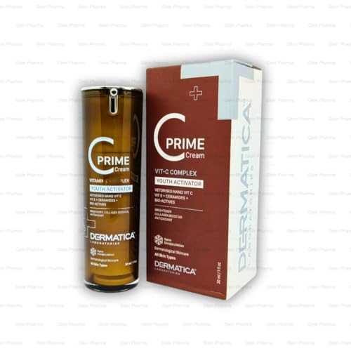 Image of Dermatica C Prime Cream | Vitamin C Complex Youth Activator | With Nano Vitamin C, Vitamin E, Ceramides & Bio-Actives | For Radiant, Youthful Skin | 30ml