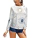 SZDIZOWE Evil Eye Seamless Print Pullover Long Sleeve Crew Neck Sweatshirt Casual Cute Pullover Top XL