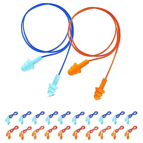 20 Pairs Ear Plugs for Swimming, Earplugs for Work, Soft Ear Plugs for Sleeping Noise Cancelling, Reusable Ear Plugs for Noise Reduction, Ear Protection, Silicone Earplugs for Swimming/Sleeping/Work Cover