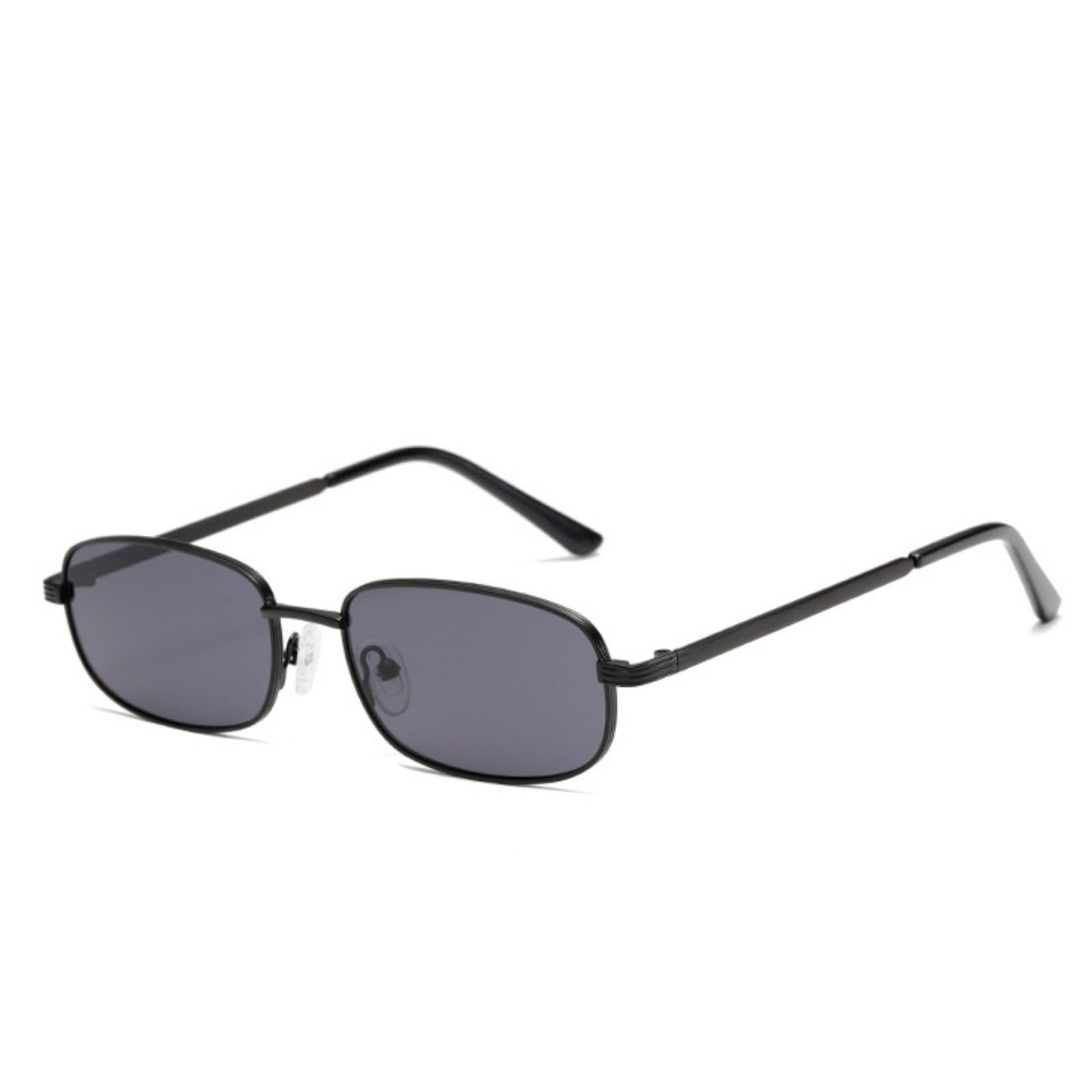ASYHV Retro Rechteckige Sonnenbrille Damen Herren Schlanker Metallrahmen für Mode & Alltag UV Schutz