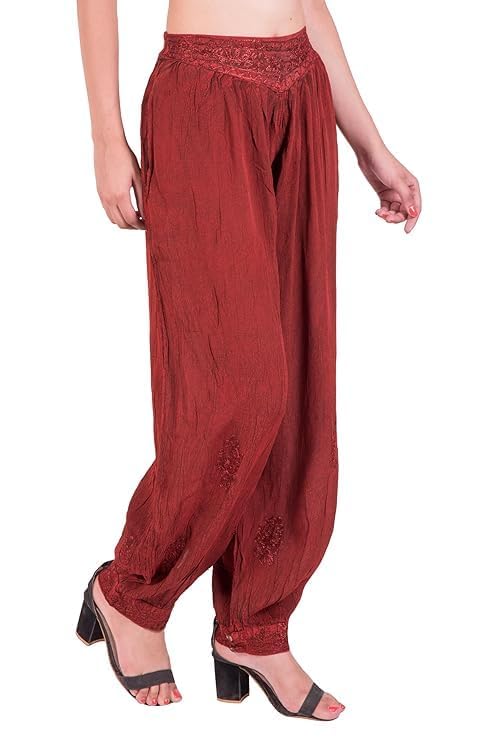 LUJOSO Harem Pants for Women | Stylish Afghani Salwar | Women's Rayon Fabric Pants Loose Fit for Yoga & Dancing | Waist Size 22 to 42 Inches, Free Size 1