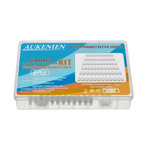 Miniatura 6 de Aukenien 6 Valores Bloques De Terminales Eléctricos Doble Fila Terminal De Tornillo 3a 5a 10a 15a 30a 60a Clemas Electricas 12 Vías 3 5 10 15 30 60 Amp Blancos Para Conectar Cables Electricos