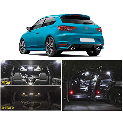 Kit de Bombillas de luz de Mapa de Domo de Lectura Interior LED sin Errores Canbus Blanco de 14 Piezas, para Seat Leon MK3 5F 5F1 5F5 5F8 2013-2018
