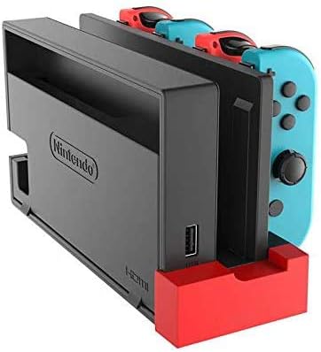 Skywin Joycon Charging Dock- Switch Joycon Charger for 4 Pieces Joycon Controller - No Extra Cord Needed, Plugs Into Dock Base for Power Input Compatible with Nintendo Switch