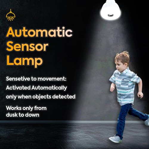 Image of LED Motion Sensor and Light Sensor Flexible Directional Automatic Lamp with E26 Bulb Socket Night Light PIR Dusk to Dawn 5W 6500K for Bedroom Garage Basement Stairway Warehouse