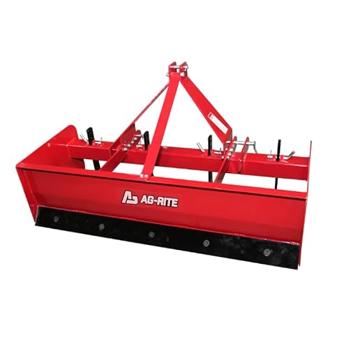 Ag-Rite 60" Box Blade – 4 Tine Scarifier, Heavy-Duty 4mm Steel Construction – Category 1, 3-Point Hitch Compatible – Ideal for Landscaping, Leveling, and Material Management – Fits 16–35 HP Tractors