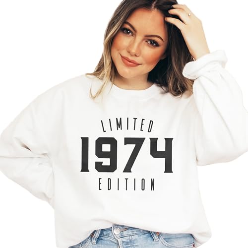 Limited Edition 1974 Sweatshirt, 50th Birthday Gift, Birthday Gift For Women, 1974 Birth Year, 50 Years Number Shirt, Unisex Birthday Crewneck Sweatshirt Sand3