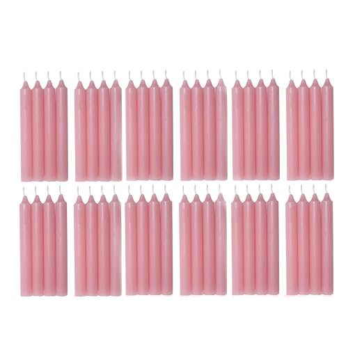 COM-FORT HOUSE- Vela de mesa Rosa - Pack velas de 48 Unidades -...