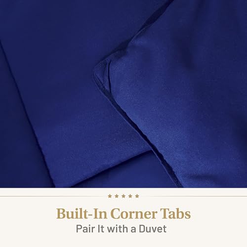 Image of Lavish Comforts Navy Blue Comforter - Fluffy Down Alternative Dark Blue Comforter, All-Season Queen Duvet Insert, Hypoallergenic, Machine Washable with Corner Loops