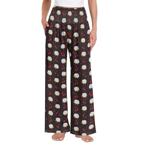 Pantalon palazzo taille haute extensible noir pour éviter l'inconfort au bureau