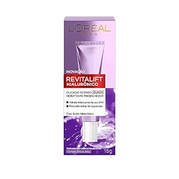 L’Oréal Paris Creme Para Área Dos Olhos Anti-Idade Revitalift Hialurônico, Cuidado Intenso e Combate às Olheiras, 15G