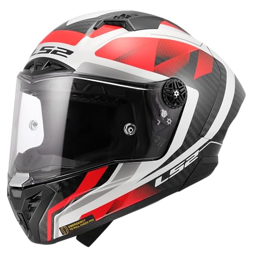 Casque intégral LS2 Thunder GP Aero Raute blanc rouge taille XS - 2