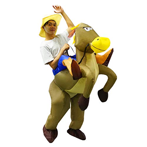 PARAYOYO Tour Adulte Gonflable à Cheval Cowboy Cowgirl Fantaisie Couple Costume Fête Halloween