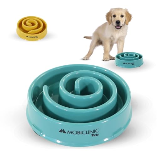 Mobiclinic® Pets, Comedero Lento antivoracidad, para Perros, Antideslizante, Forma de Espiral, 19, 5x4, 6X 20, 6cm, Bienestar digestivo, 500ml, Fácil Limpiar, Resistente y Duradero, Gatos, Mascotas