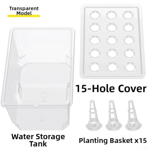 Bac de plantation à base d'eau intérieur transparent 15 trous pour petite surface