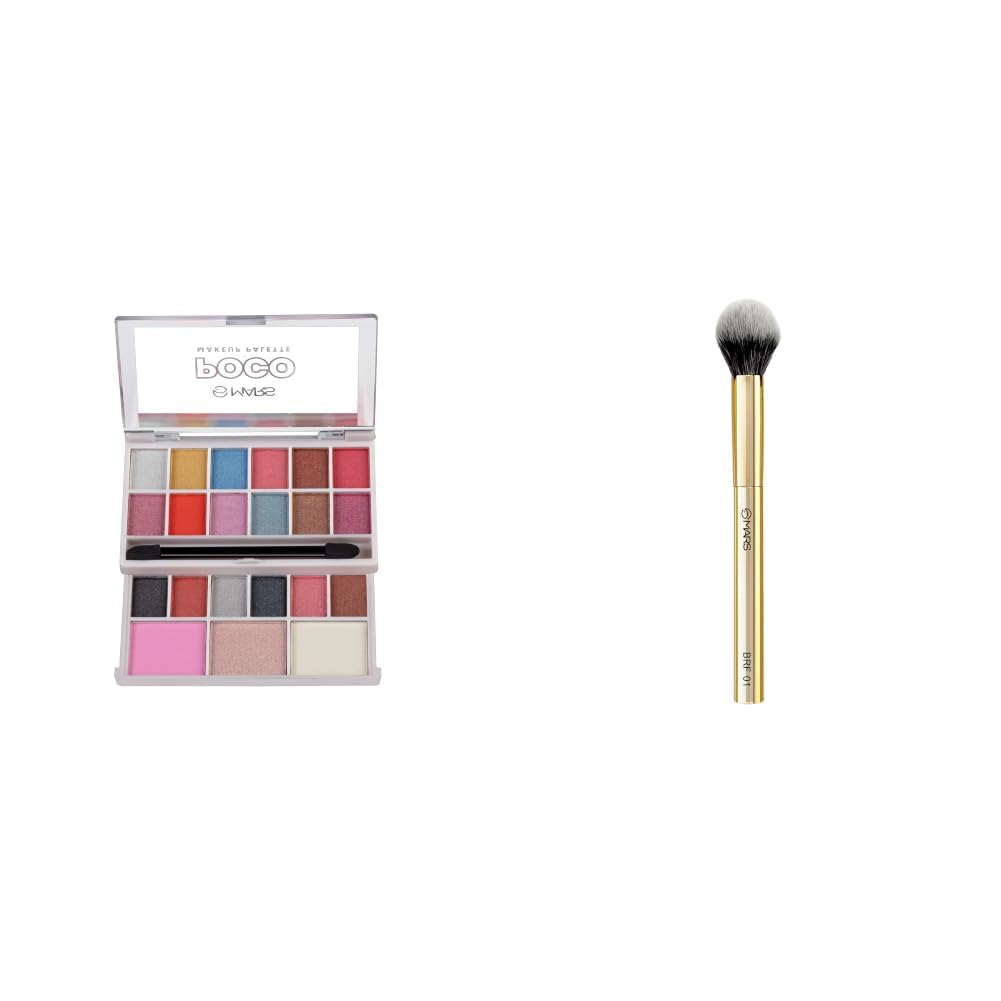 MARS Poco Face Makeup and eyeshadow Palette with Slider Case MARS Artists Arsenal Professional Powder make up Brush for Face-image-47