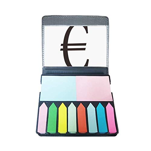 Autocollant symbole euro marque page de couleur pour note