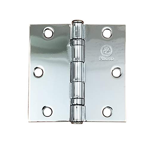 Polished Chrome Door Hinges 3.5 Inch Square, Ball Bearing For Smooth Function And No Dust Build Up, 2 Pack #TOP1
