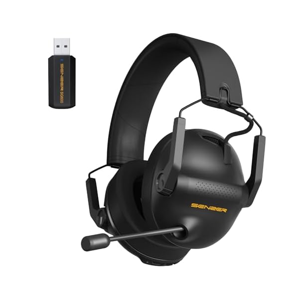 SENZER SG600 Pro Wireless Gaming Headset with Microphone – 7.1 Surround Sound, Noise Canceling Mic, 2.4GHz Wireless & Bluetooth 5.3 – Foldable Gaming Headphones for PC PS5 PS4 (Not Xbox Compatible)
