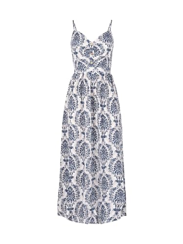 Image of CUPSHE Women's Summer Maxi Dresses Floral Paisley Tie Back Vacation Dress Spaghetti Strap Beach Long Flowy Sundress