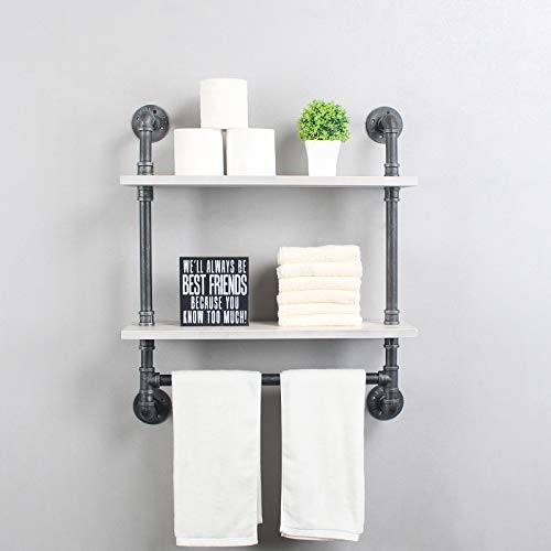 🔥 Hot Deals Industrial Pipe Bathroom Shelf with Towel Bar,Rustic Bathroom Shelves Wall Mounted,2 Layer Storage Wall Shelf for Kitchen,Floating Shelves,Bathroom Shelves Over Toilet,Vintage White(24inch) Flash Deals - 60% OFF Industrial Pipe Bathroom Shelf with Towel Bar,Rustic Bathroom Shelves Wall Mounted,2 Layer Storage Wall Shelf for Kitchen,Floating Shelves,Bathroom Shelves Over Toilet,Vintage White(24inch)