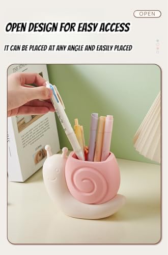 Cute Pen Container Holder Snail-shape Desk Decoration Stocking Stuffers Creative Multi-Functional Pen/pencil Holder Desk Organizer Accessory Makeup Storage Office Home Art Supply Nice Gift (Green) - Image 6