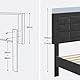 VECELO Polsterbett 140 x 200 cm, Doppelbett mit Höhenverstellbarem Kopfteil, Bett Bettrahmen mit Lattenrost, Gepolstertes Bettgestell Jugendbett für Schlafzimmer Gästezimmer, Dunkelgrau