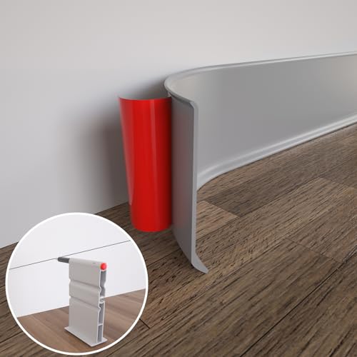 Moldura de goma para despegar y pegar COUKIU base de vinilo autoadhesivo gris de 6 pulgadas x 40 pies
