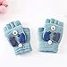 Gants d'hiver Gants d'hiver Enfants Girl Garçon 4-12 Ans Half Doiger Flip Couverture Gants Garçons Animaux Chaud Children Mitat Gants tricotés (Color : Blue)